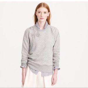J. Crew Gray Embellished Sweatshirt